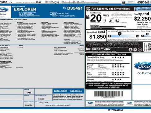 Used 2017 Ford Explorer XLT w/ Equipment Group 201A image 3