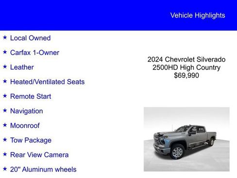 Used 2024 Chevrolet Silverado 2500 High Country w/ High Country Premium Package image 2