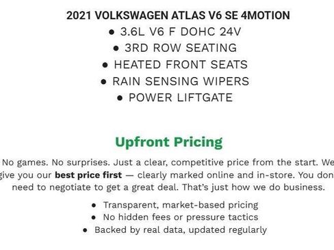 Used 2021 Volkswagen Atlas SE AWD/4WD image 2