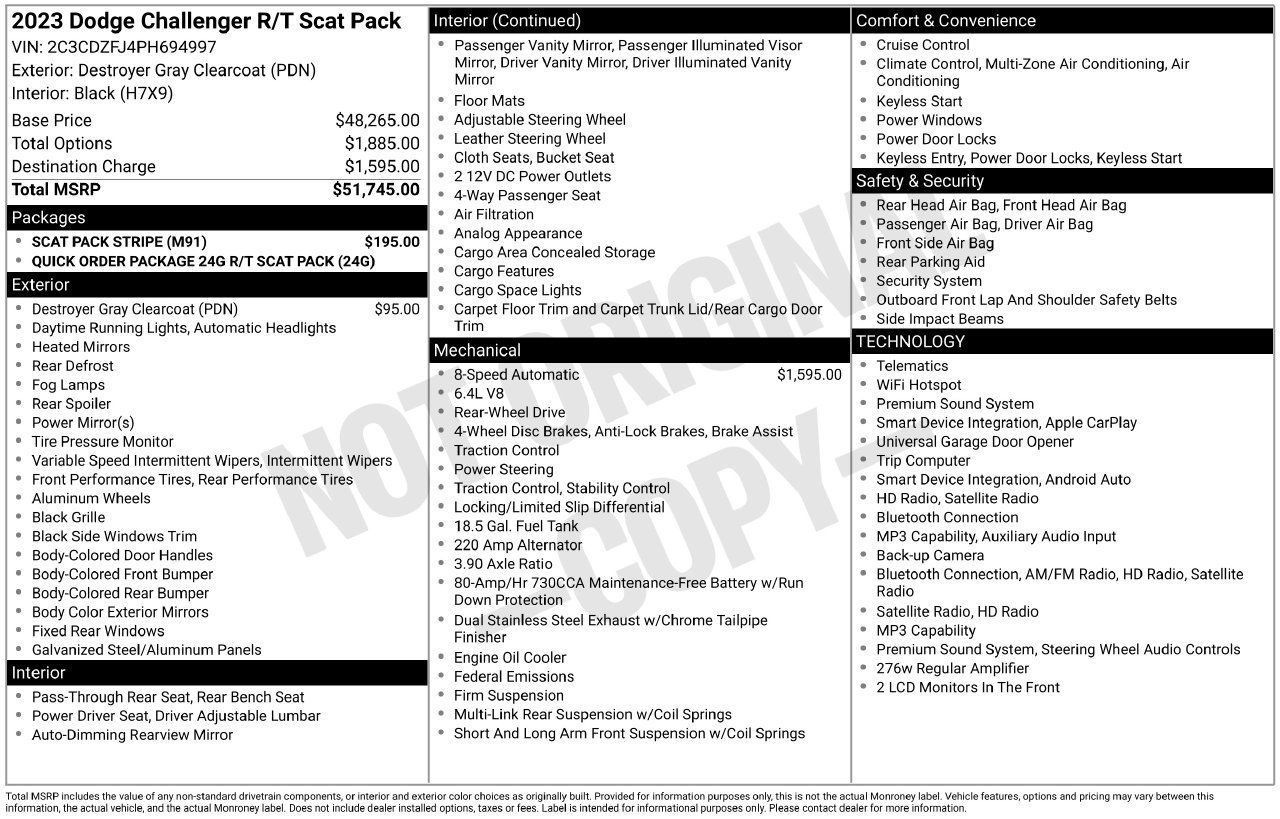 Used 2023 Dodge Challenger R/T Scat Pack w/ Scat Pack Stripe RWD image 5