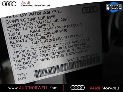 Certified 2025 Audi Q3 2.0T Premium Plus w/ Premium Plus Package image 3