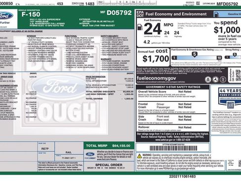 Used 2021 Ford F150 Lariat w/ Equipment Group 502A High image 2