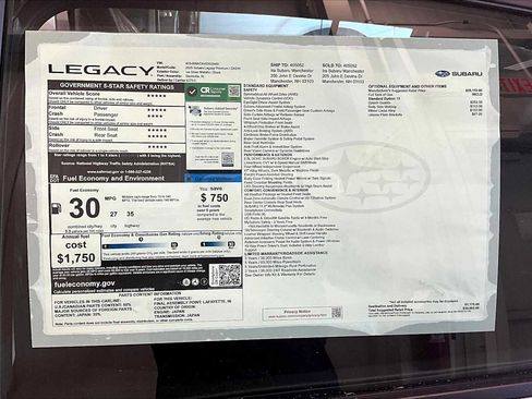 New 2025 Subaru Legacy Premium image 18