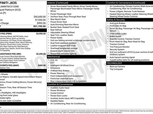 Used 2013 INFINITI JX35 AWD w/ Premium Pkg image 13