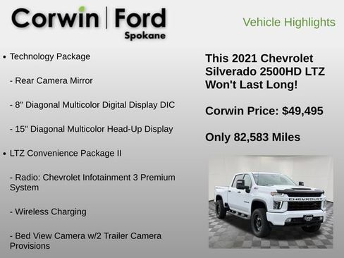 Used 2021 Chevrolet Silverado 2500 LTZ w/ LTZ Plus Package AWD/4WD image 6