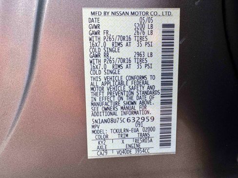 Used 2005 Nissan Xterra S w/ (P01) Power Pkg image 34