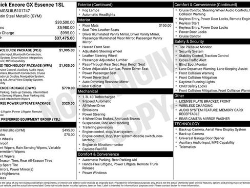 Certified 2020 Buick Encore GX Essence w/ Experience Buick Package AWD/4WD image 5