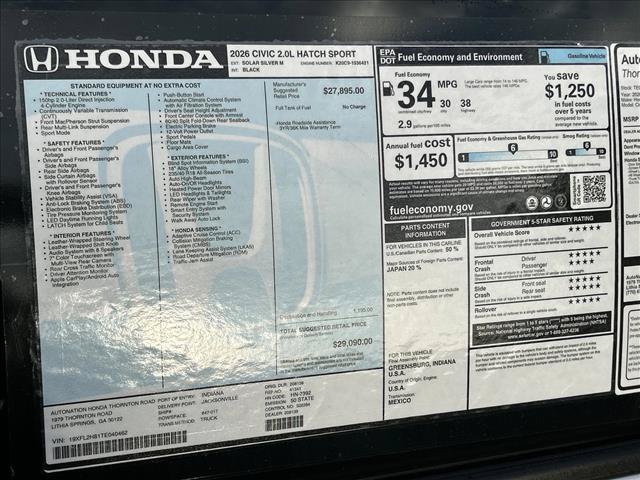 New 2026 Honda Civic Sport image 19