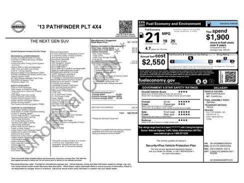 Used 2013 Nissan Pathfinder Platinum w/ Platinum Premium Pkg image 3