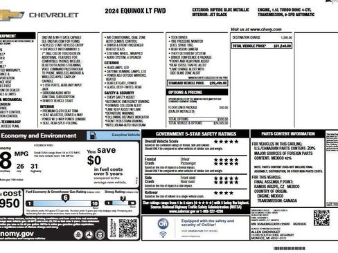 Used 2024 Chevrolet Equinox LT w/ LPO, Floor Liner Package image 5