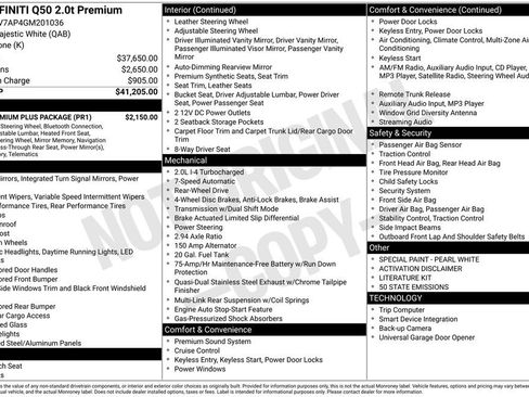 Used 2016 INFINITI Q50 Premium w/ 2.0T Premium Plus Package image 6