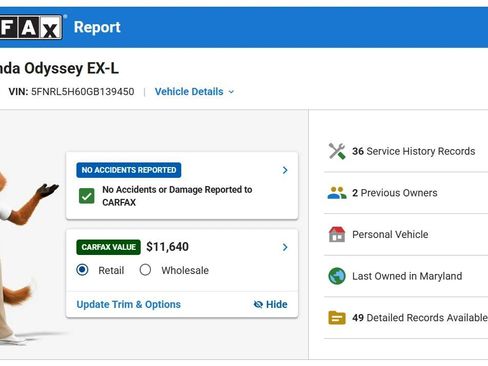 Used 2016 Honda Odyssey EX-L image 3