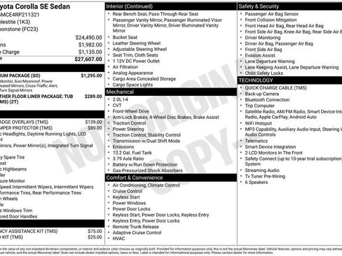 Used 2024 Toyota Corolla SE w/ SE Premium Package FWD image 42