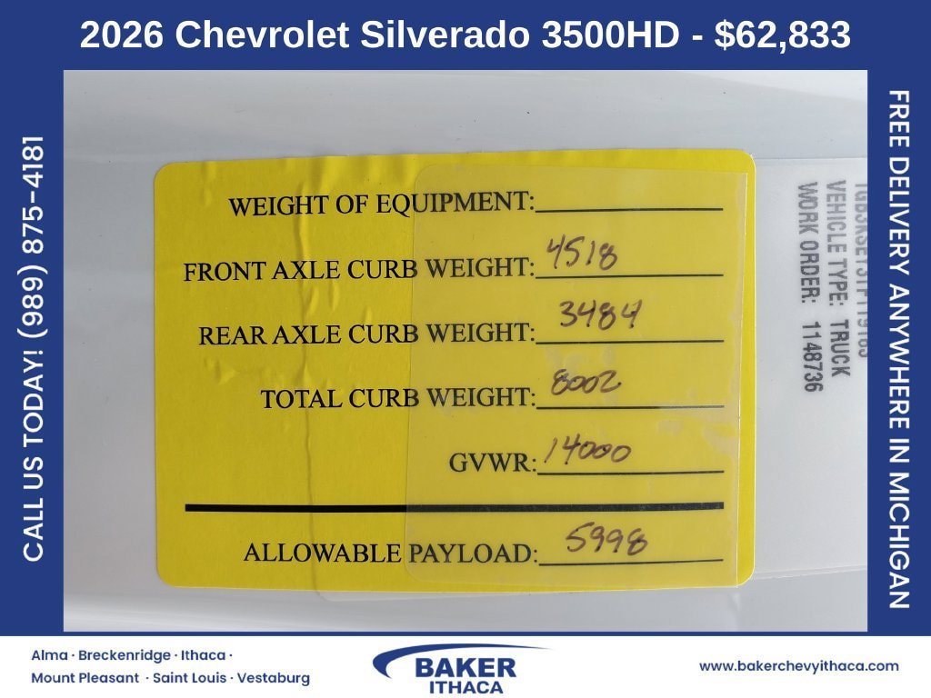 New 2026 Chevrolet Silverado 3500 W/T w/ WT Convenience Package AWD/4WD image 30