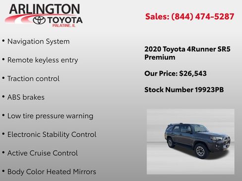 Used 2020 Toyota 4Runner SR5 Premium AWD/4WD image 2