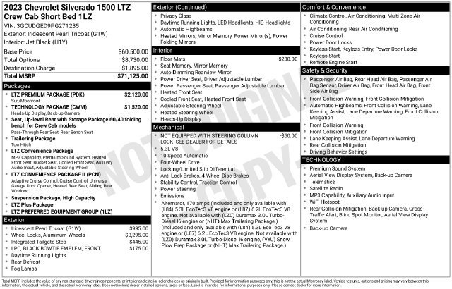Used 2023 Chevrolet Silverado 1500 LTZ w/ LTZ Premium Package AWD/4WD image 7