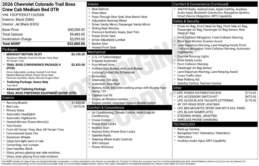 New 2026 Chevrolet Colorado Trail Boss w/ Midnight Edition AWD/4WD image 5