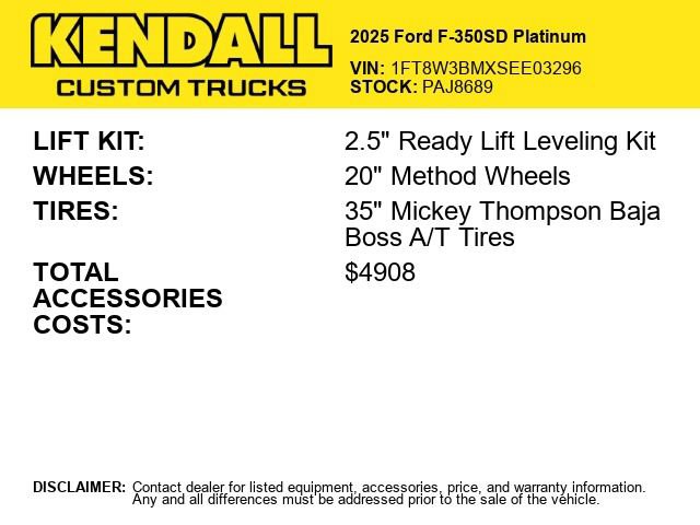 Used 2025 Ford F350 Platinum w/ Tremor Off-Road Package AWD/4WD image 2