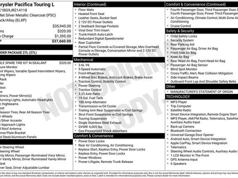 Used 2018 Chrysler Pacifica Touring-L FWD image 23