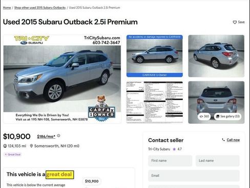 Used 2015 Subaru Outback 2.5i Premium image 12