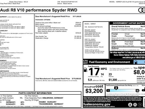 Used 2023 Audi R8 V10 performance image 31