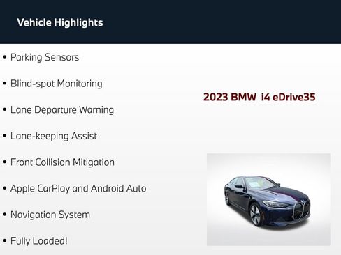 Used 2023 BMW i4 eDrive35 w/ Premium Package RWD image 75