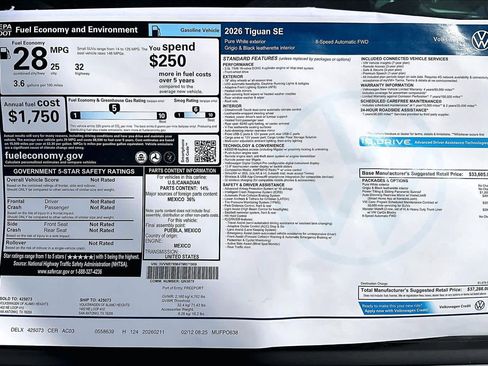 New 2026 Volkswagen Tiguan SE image 18