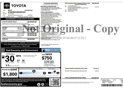 Used 2024 Toyota RAV4 XLE w/ Convenience Package FWD image 2