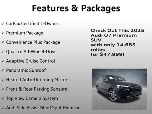 Used 2025 Audi Q7 2.0T Premium w/ Convenience Plus Package AWD/4WD image 4