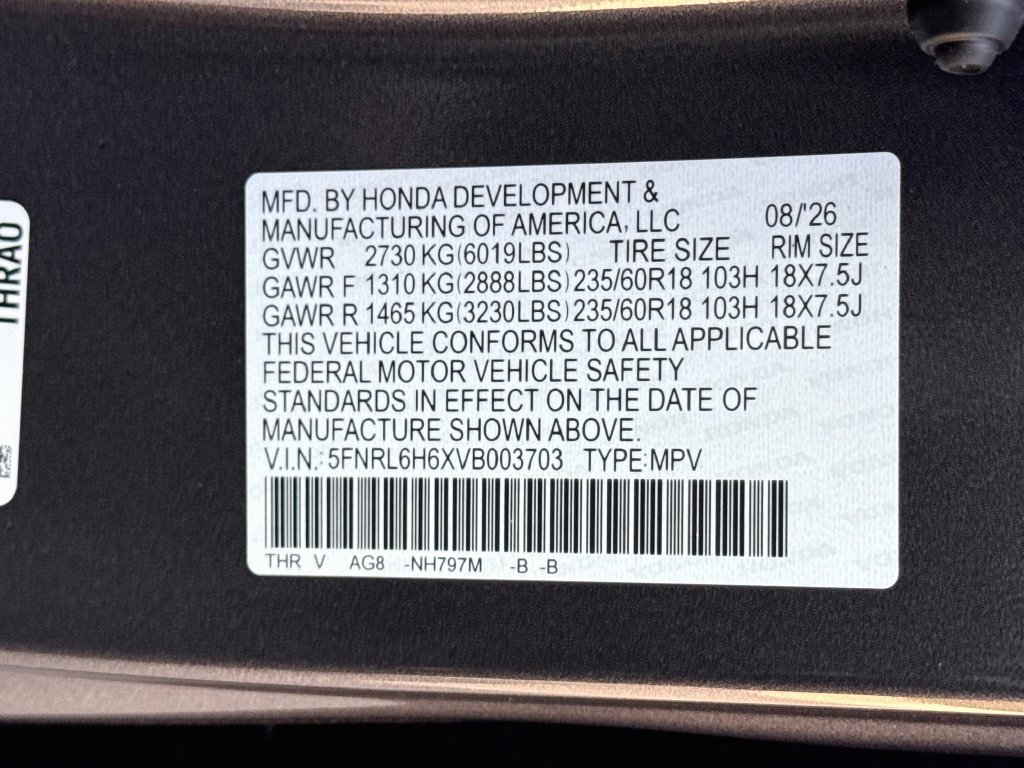 New 2027 Honda Odyssey EX-L image 38