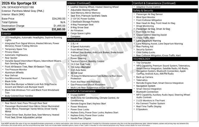 Used 2026 Kia Sportage SX FWD image 6