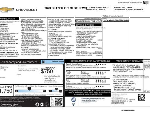 Used 2023 Chevrolet Blazer LT w/ Driver Confidence Package FWD image 9