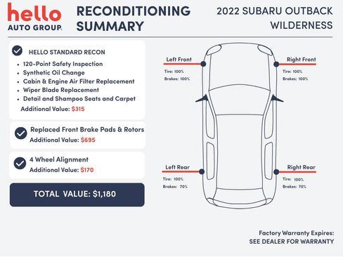 Used 2022 Subaru Outback Wilderness w/ Wilderness Package AWD/4WD image 3