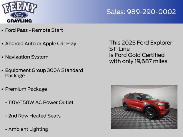 Certified 2025 Ford Explorer ST-Line w/ Premium Package AWD/4WD image 9