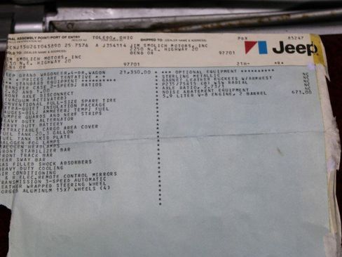 Used 1986 Jeep Grand Wagoneer image 84