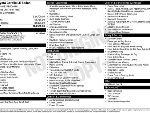 Used 2023 Toyota Corolla LE w/ LE Convenience Package image 2