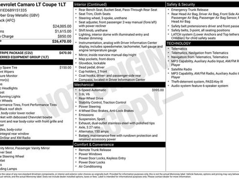 Used 2011 Chevrolet Camaro LT w/ Silver Stripe Package RWD image 2