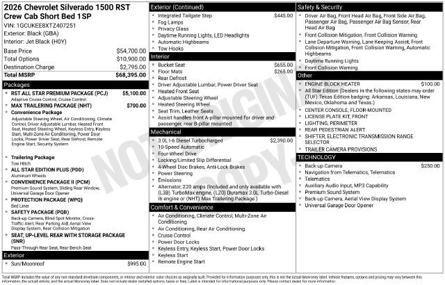 New 2026 Chevrolet Silverado 1500 RST w/ RST All Star Premium Package AWD/4WD image 19