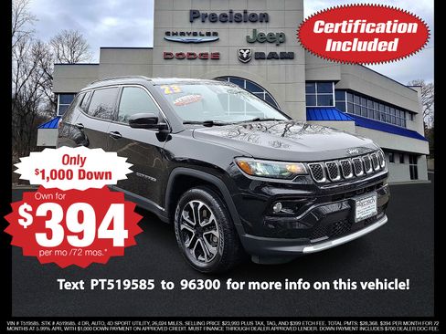 Certified 2023 Jeep Compass Limited AWD/4WD image 1