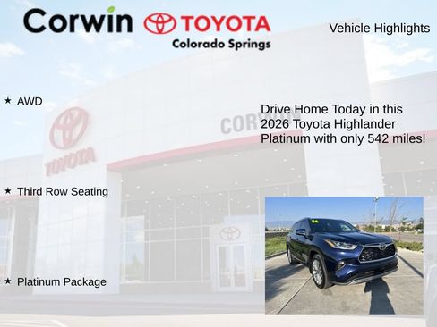 Used 2026 Toyota Highlander Platinum AWD/4WD image 7