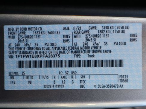 Certified 2023 Ford F150 Platinum w/ Equipment Group 701A High AWD/4WD image 44