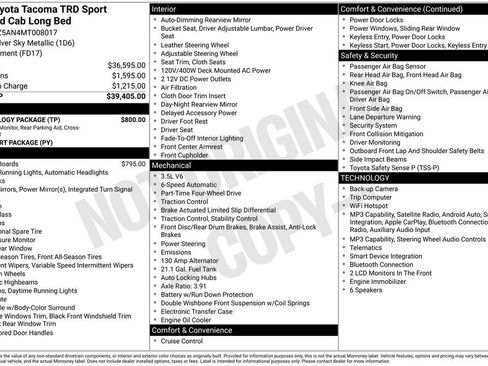 Certified 2021 Toyota Tacoma TRD Sport w/ Technology Package AWD/4WD image 27