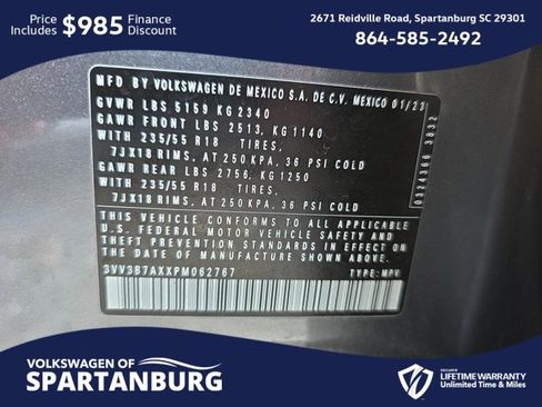 Used 2023 Volkswagen Tiguan SE image 3