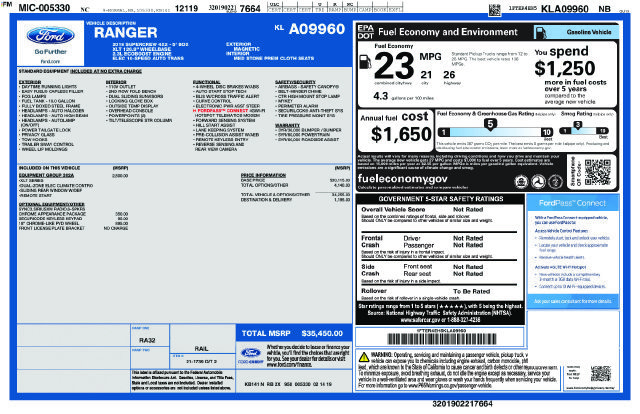 Used 2019 Ford Ranger XLT w/ Equipment Group 302A Luxury RWD image 11