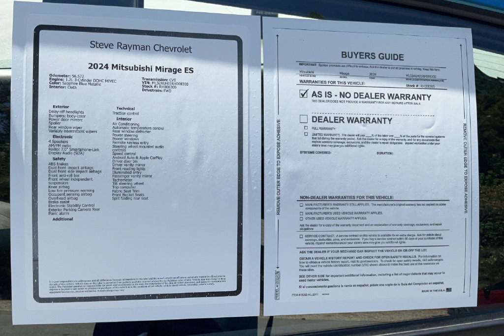 Used 2024 Mitsubishi Mirage ES FWD image 24
