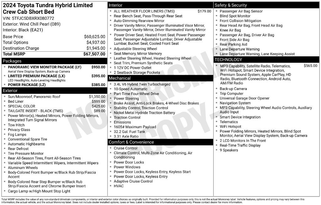 Used 2024 Toyota Tundra Limited AWD/4WD image 5