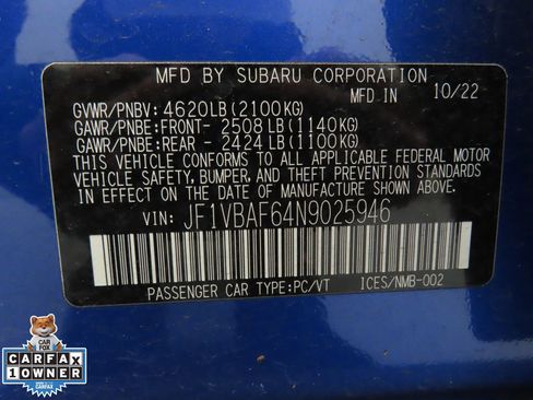 Certified 2022 Subaru WRX Premium image 27