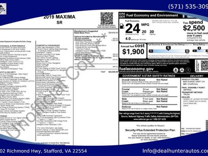Used 2019 Nissan Maxima SR w/ Premium Package
