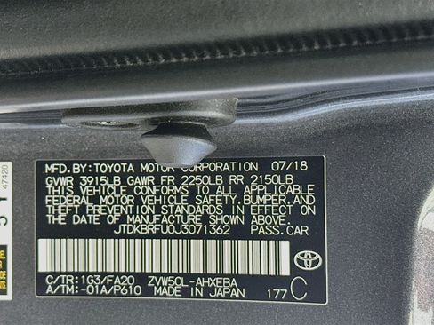 Used 2018 Toyota Prius Two w/ Prius Two Safety Plus Package FWD image 12