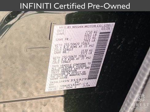 Certified 2026 INFINITI QX60 Luxe w/ Cargo Package FWD image 34
